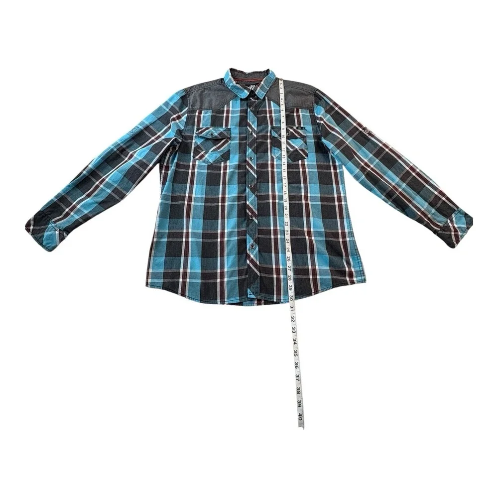 Rock & Republic Mens XL‎ Plaid Snap Shirt Western Yoke Cowboy Style RN73277